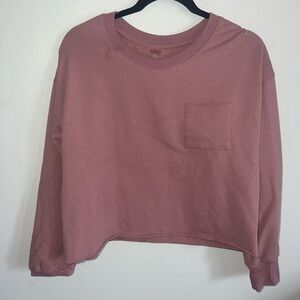 Trendy Pink Cropped Sweatshirt